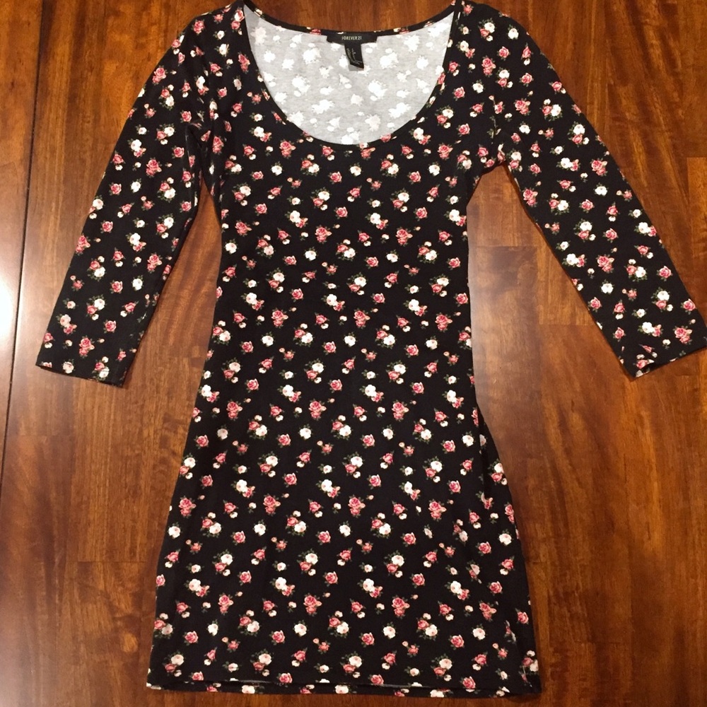 Black floral dress